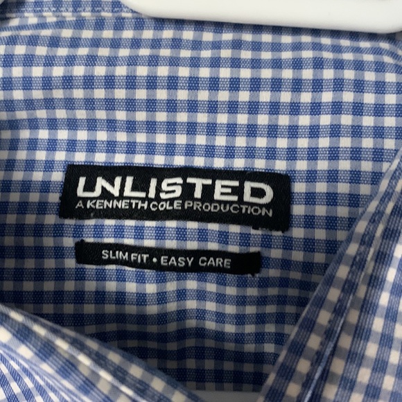Men’s L plaid shirt button down Kenneth Cole - Picture 2 of 2